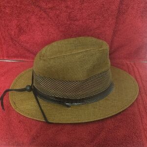 Brown Mesh Band Outdoor Fedora Hat